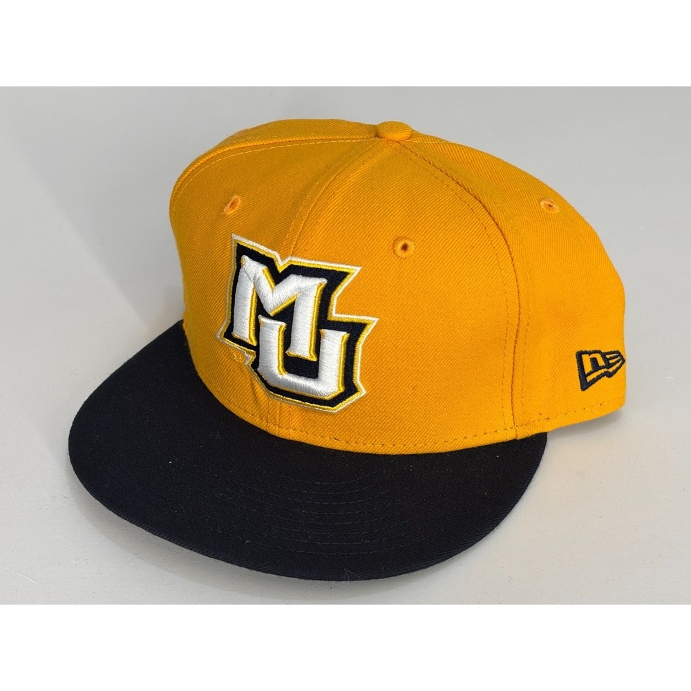 Marquette Golden Eagles New Era 59FIFTY Fitted Hat Cap Mens Yellow 7 1/4 NWT